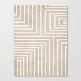 Minimalist Neutral Geometric Beige Lines Art II Canvas Print