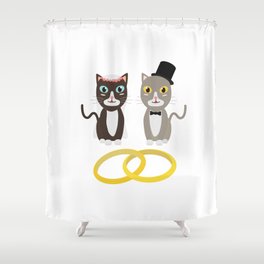 Wedding Cats With Rings Shower Curtain By Ilovecotton Society6