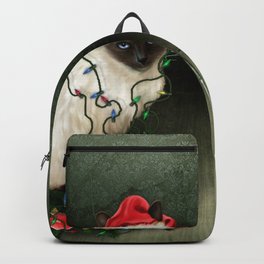 Holiday Christmas Animal Cat Siamese Cat Decoratio Backpack