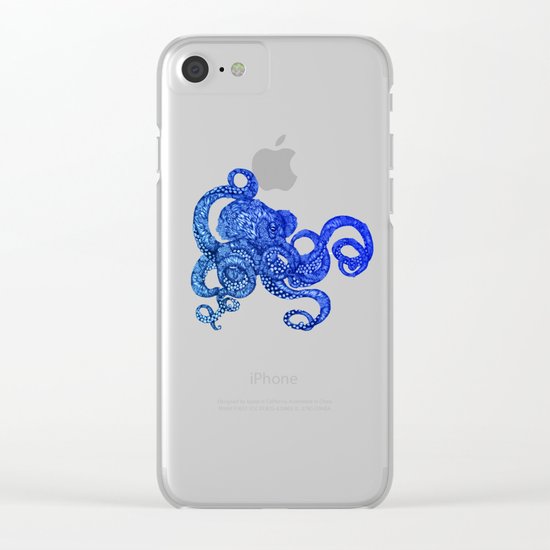 Ombre Octopus Clear iPhone Case