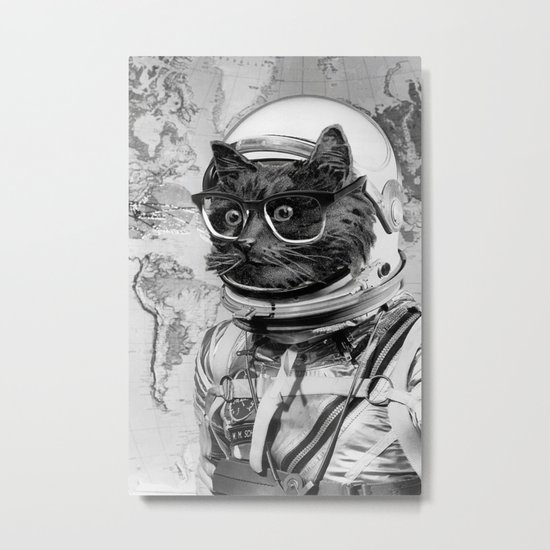 Space Kitten Metal Print