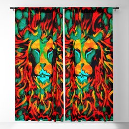 Hipster Lion Graffiti Blackout Curtain