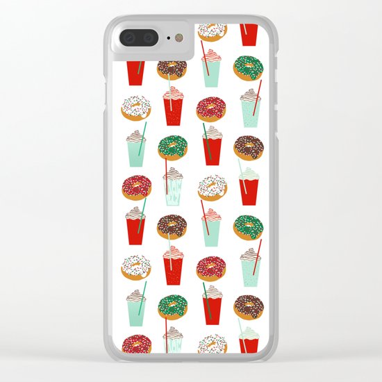 Christmas donuts sweet treats doughnuts coffee cafe latte foodie foods Clear iPhone Case