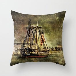 Tall ship USS Constitution Throw Pillow