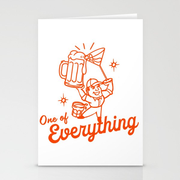 One Of Everything: Funny Alcohol Line Art Stationery Cards
