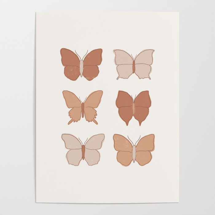 Boho Butterflies Poster