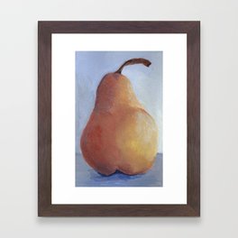 Junk Drawer Collection :: Pear2 Framed Art Print | Painting, Acrylic, Junkdrawer, Color, Orange, Red, Blue, Pear 