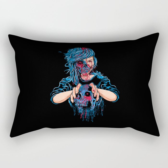 Devil Horror Skull Illustration Rectangular Pillow