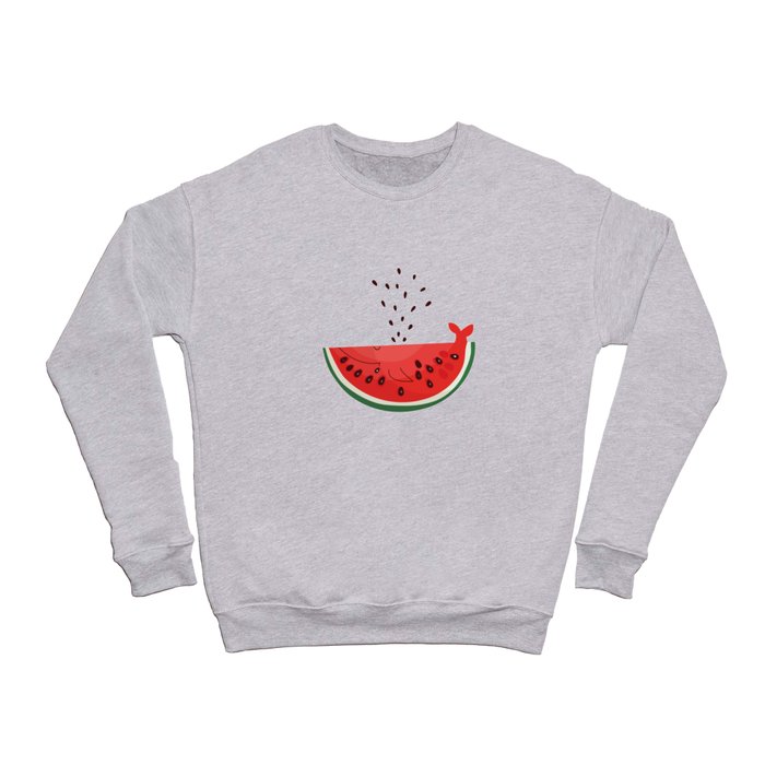 Melon Whale Funny Animal Shaped Fruit For Kids Crewneck Sweatshirt