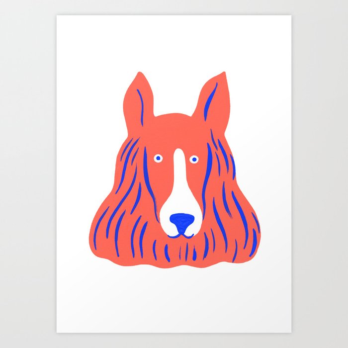 Red hair dog Art Print