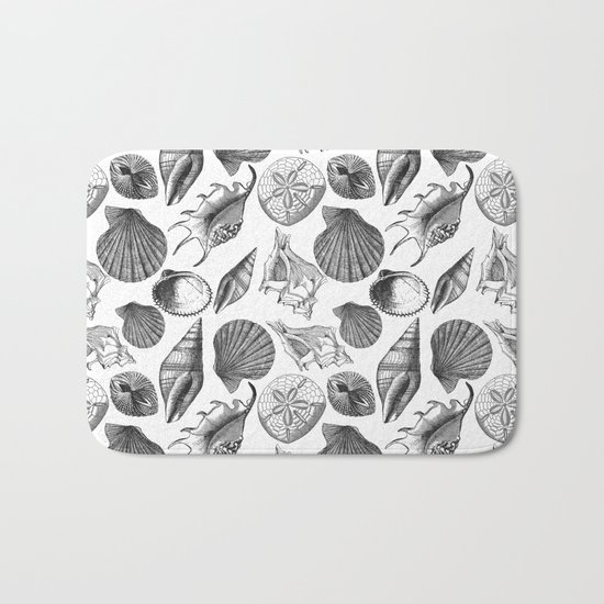 Sea and Ocean Life-Shell Pattern-Mix & Match with Simplicity of life Bath Mat