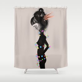 Entangled with her light  Shower Curtain