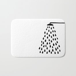 Shower drops with feucet on the right side Bath Mat | Relax, Shower, Showering, Raindrops, Wellness, Blackandwhite, Graphicdesign, Sauna, Drops, Simple 