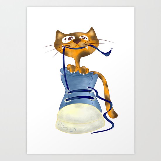 Cat Slipper Art Print