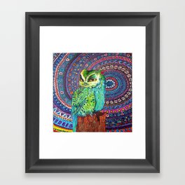 Ocean Owl of Swirls Framed Art Print