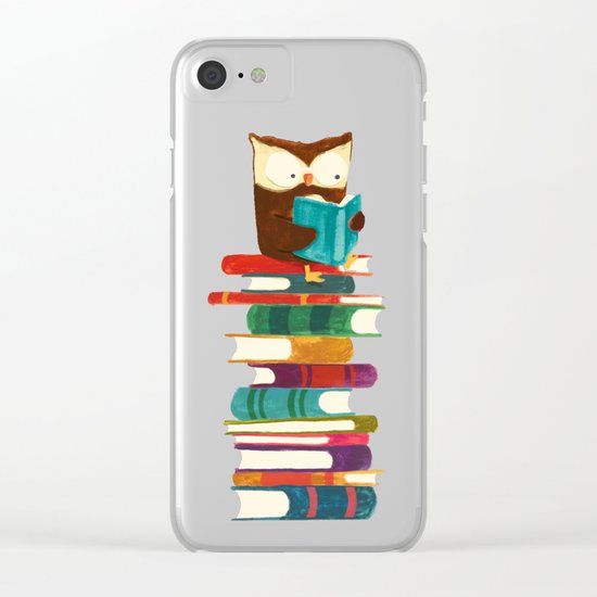 Owl Reading Rainbow Clear iPhone Case