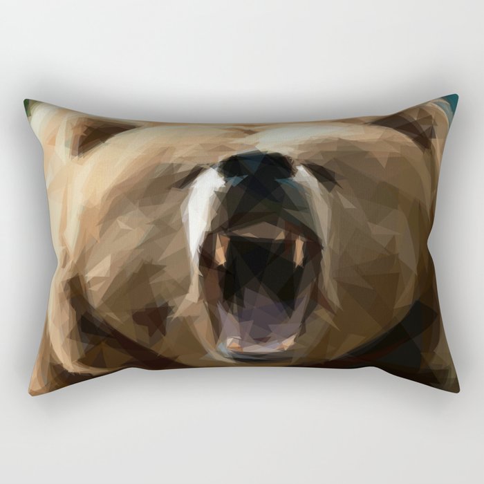 Geometric angry bear Rectangular Pillow