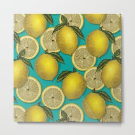 Yellow Lemons Metal Print