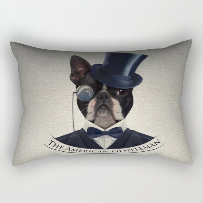 Boston Terrier  - The American Gentleman Rectangular Pillow