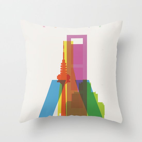 Shapes of Madrid. Accurate to scale. Throw Pillow