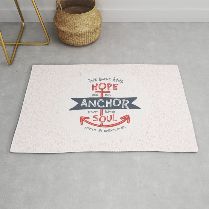 "Anchor for the Soul" Hand-lettered Bible Verse Rug