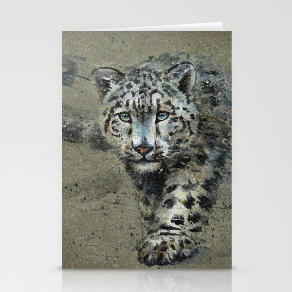 Snow Leopard Background Stationery Cards By Kostart Society6