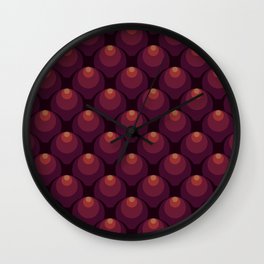 Circular Ornament Solid Colors Fishscales Seamless Pattern Wall Clock