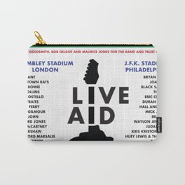 Live Aid 1985 Vintage JFK & Wembley Stadium Concert Festival Gig Advertising Music Poster Carry-All Pouch