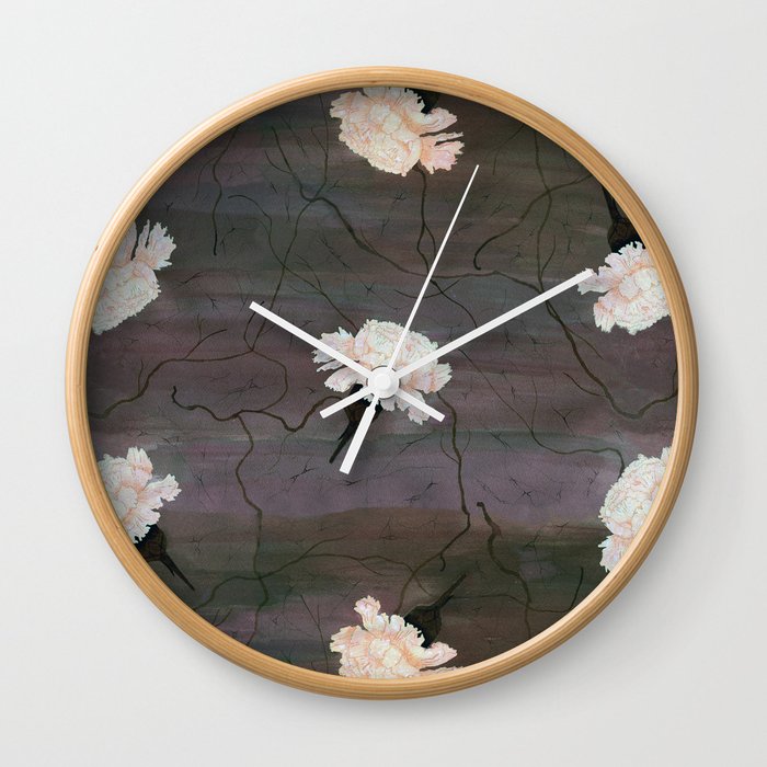 Parchment and Flowers Wall Clock