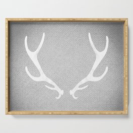 White & Grey Antlers Serving Tray