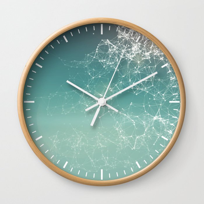 Fresh summer abstract background. Connecting dots, lens flare Wall Clock