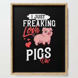 Mini Piggy Pig Farmer Funny Serving Tray