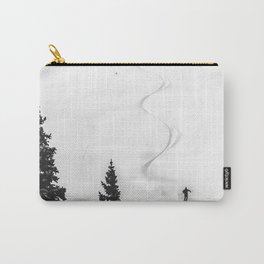 Backcountry Skier // Fresh Powder Snow Mountain Ski Landscape Black and White Photography Vibes Carry-All Pouch | Vibe Vibes Only Bed, College Dorm Room, Ski Skier Skiing, Snowboard Hood In, Snow Snowy Snowing, Black And White B W, Landscape Warren Q0, Miller Photography, Photo, Decor Design Vail 