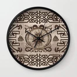 Vegvisir - Viking Compass Ornament #3 Wall Clock