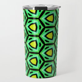 Spring brilliance. Modern, abstract, geometric pattern in bright green, light green, turquoise, yellow, black Travel Mug