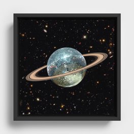 Saturn Disco II Framed Canvas