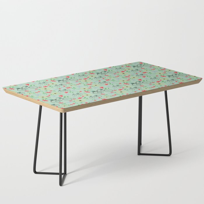 Bike And Flower Pattern Coffee Table