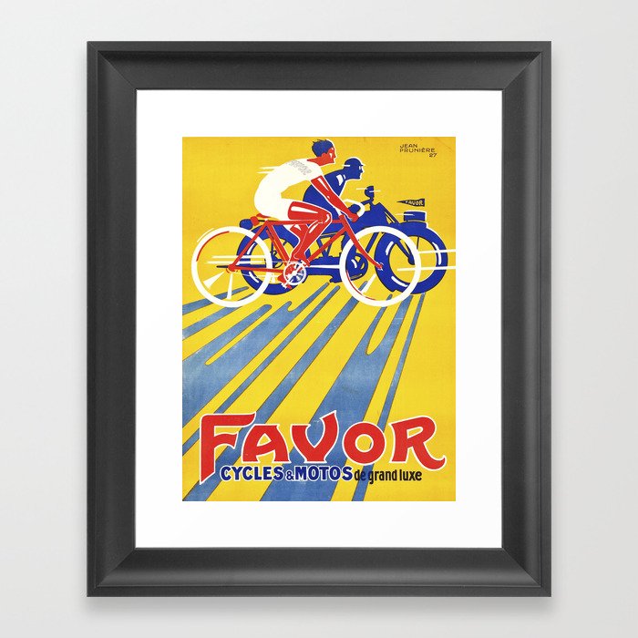Vintage Bike Ad, Cycling Lover Gift Framed Art Print