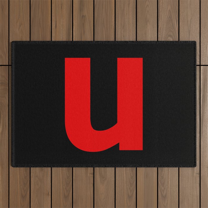 letter U (Red & Black) Outdoor Rug
