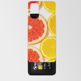 Gradient color citrus slices on white background Android Card Case