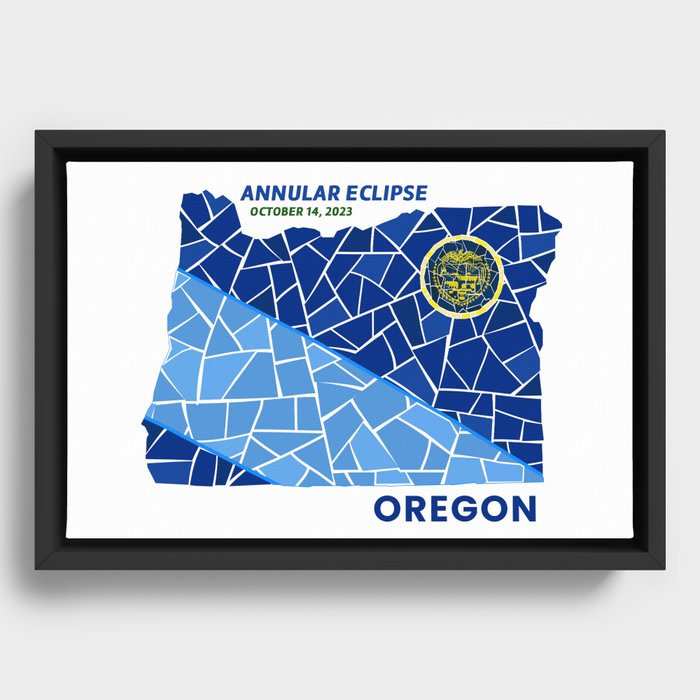 Oregon Annular Eclipse 2023 Framed Canvas