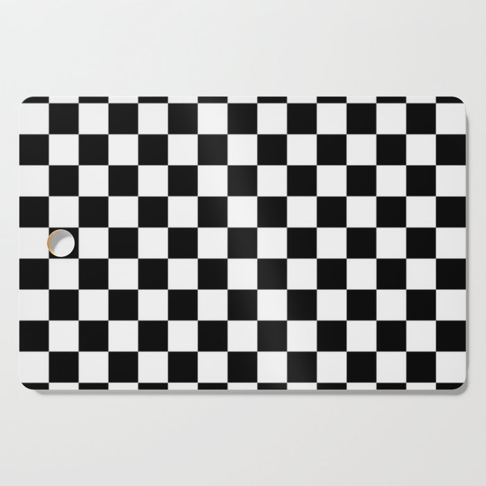 Black And White Checkered Flag Pattern Cutting Board