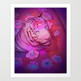 Tiger in Bath Art Print