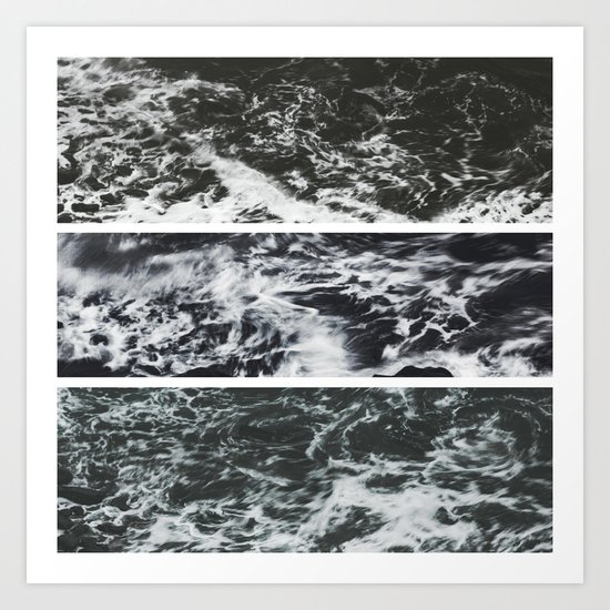 Saltwater Trytych Var II - blacks Art Print