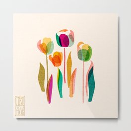 Tulips Metal Print | Drawing, Mod, Tulip, Modernflower, Rainbowfloral, Modernflowerart, Floralwallart, Midcentury, Mid Centurymodern, Tulips 