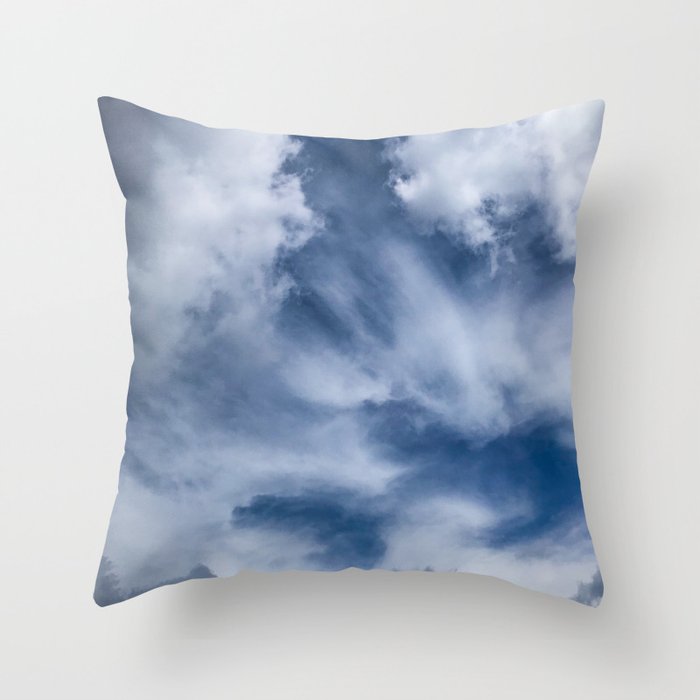 White Clouds And Blue Sky Throw Pillow