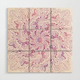 Love Mandala in Light Pink and Purple Wood Wall Art