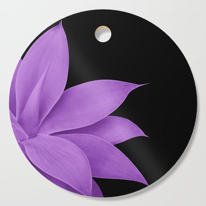 Agave Finesse #10 - Purple on Black #tropical #decor #art #society6 Cutting Board
