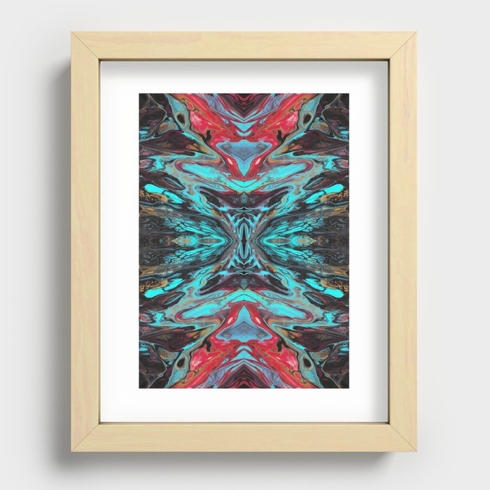 Native Sky #2 (Abstract Acrylic - Mirror Pattern) Recessed Framed Print