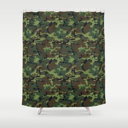 Green and Brown Camouflage Pattern Shower Curtain